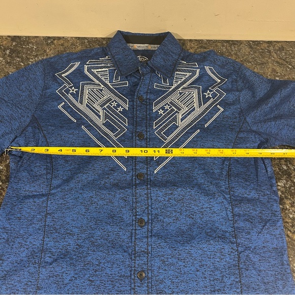 NWT American Fighter Sequence Blue Men’s Small Long Sleeve Button Up Shirt - Picture 7 of 8